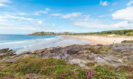Summer in Montalvo beach. Sanxenxo. Tourism in Galicia. The most beautiful spots in Spain.の写真素材