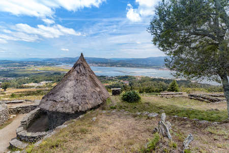 Ruins Of Ancient Celtic Village In Santa Tecla. Pontevedra. Tourism in Galicia. The most beautiful spots in Spain.の写真素材