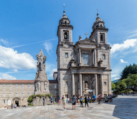 Santiago de Compostela, Spain - August 20 2019: Convent of San Francisco. The Convent of San Francisco de ValdediÃ³s was founded by San Francisco de Asis on his visit to Santiago de Compostela in 1214.のeditorial素材