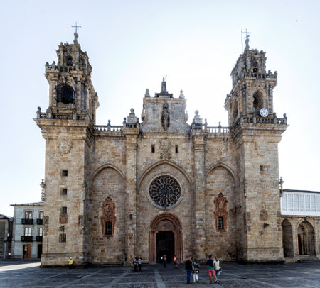 Mondo?edo, Spain - August 21 2019: Mondo? ? edo Cathedral. The Cathedral of Mondo? ? edo is the Roman Catholic cathedral in the town of Mondo? ? edo, region of Galicia, Spainのeditorial素材