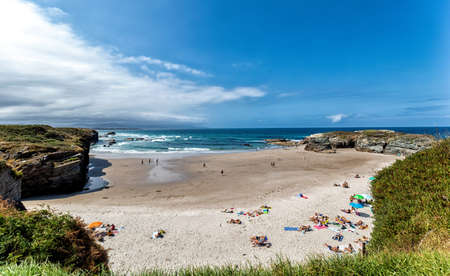 Coast and beaches of Ribadeo. Tourism in Galicia. The most beautiful spots in Spain ..の写真素材