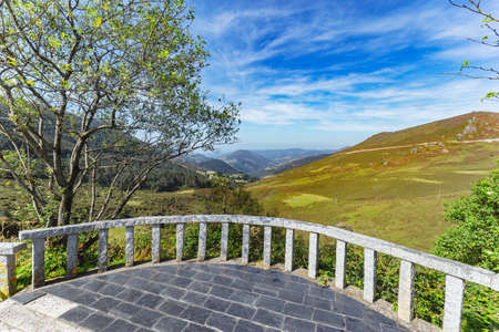 Mountain landscape in Los Oscos, Asturias. Biosphere Reserve located on the border of Asturias and Galicia in the northwest region of Spain.の写真素材