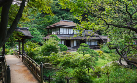 The Historical Sankeien Garden, Yokohama, Japan. Traditional Japanese style.のeditorial素材