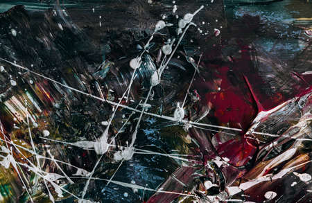 Dark and blood mood Contemporary Abstract background, Oil and acrylic painting. Thick paint texture, template social media creative backdrop. High Detail.の写真素材