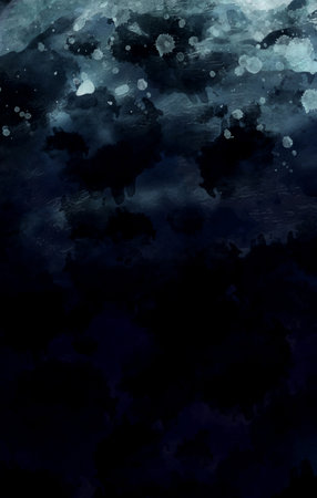 Dark blue and black watercolor background. Abstract watercolor deep space background.の写真素材