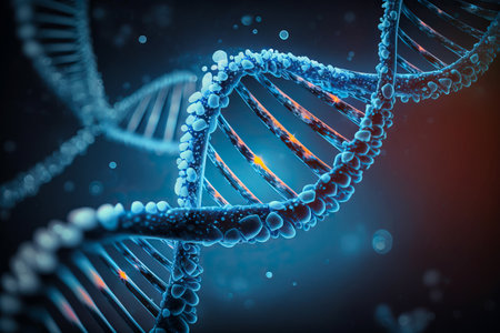 DNA molecule helix spiral structure. Medical science background. Generative Aの素材