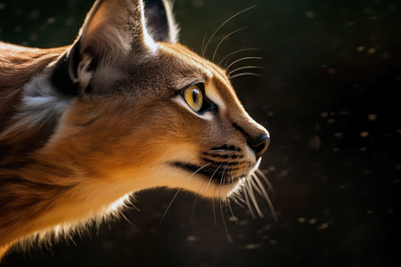 Beautiful portrait of a caracal in the African savanna. Amazing african wildlife. Generative Aiの素材