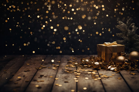 Rustic Christmas vintage decoration on wooden background.の素材