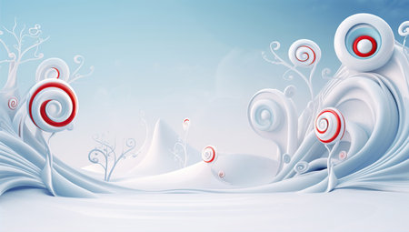 Winter christmas abstract background with blue sky and snow. Merry Christmas and new year greeting card.の素材