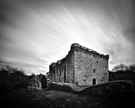 Lesmahagow, Scotland - May 11th, 2018 - Ruin of Craignethan Castle (long exposure)のeditorial素材