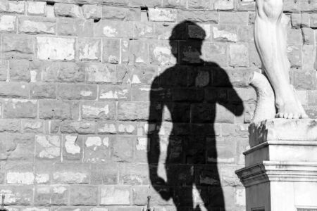 A detail of the shadow of the David statue from Michelangelo in Firenze.