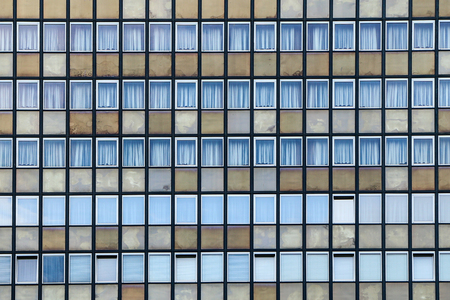 A picture of an old communist hotel. It is an illustration of the brutalist architecture of the past.の写真素材