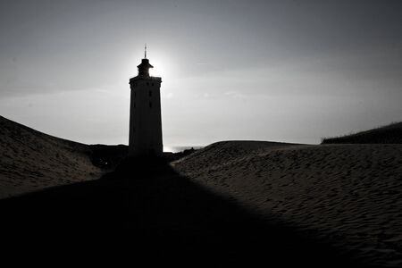 An abandoned lighthouse Rubjerg Knude Fyr in Denmark.の写真素材