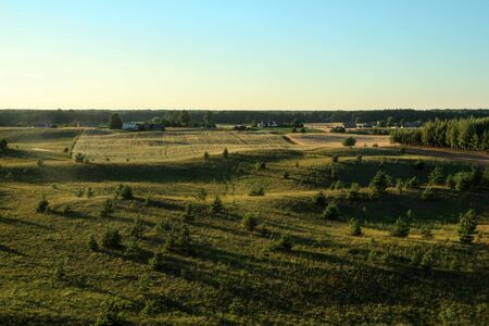 The picture from the Lithuanian countryside taken from the Snaigynas-Veisiejai Observation Tower.の写真素材