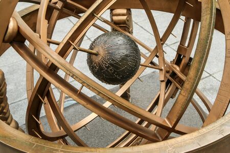 A detail of the asian, Korean, armillary sphere in Seoul.の写真素材