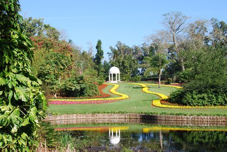  pavillion in Florida with reflecting pondの写真素材