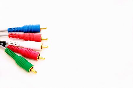 close up of cords on whiteの写真素材