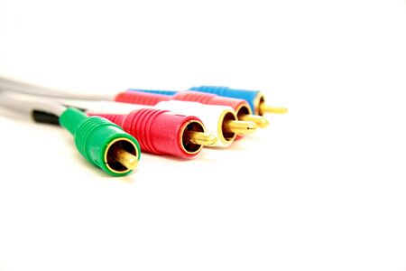 close up of cords on whiteの写真素材