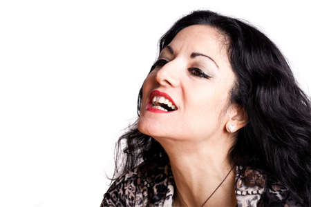 Portrait of woman - white background 