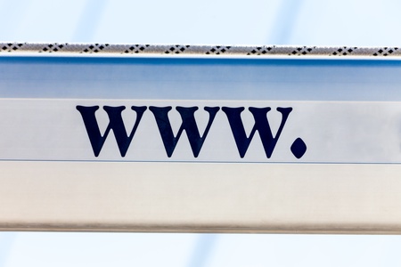 Internet symbol in white and blue colors, nautical style の写真素材