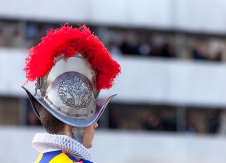 Profile of swiss guard in Vatican City の写真素材