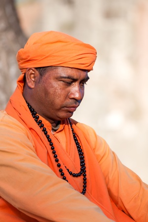 ROME, ITALY - APRIL 11:  - Mystery and magic. Expression of indian man evoking spiritual magic and mystery of Indian origin. - April 11, 2013, in Rome.のeditorial素材