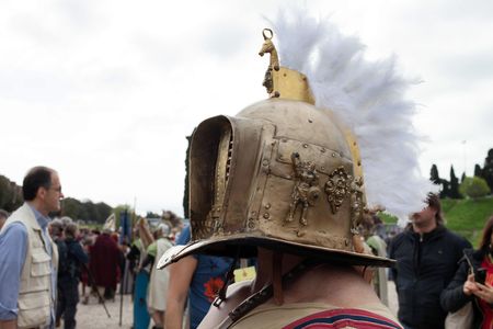 ROME, ITALY - APRIL 19, 2015: Birth of Rome festival - Actors dressed as ancient Roman Praetorian...