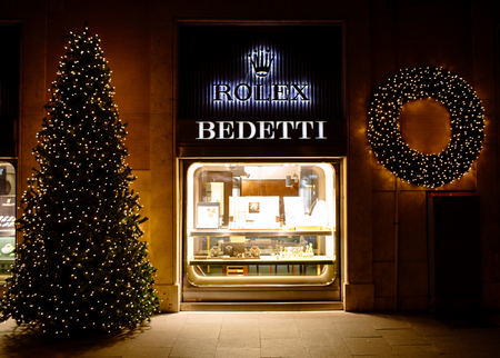 ROME, ITALY- NOVEMBER 18, 2017: Christmas time at Bedetti store with a tradition of more than 100...