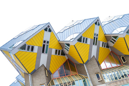 yellow cube housesの写真素材
