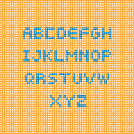 plastic constructor alphabet blocks made on the background of the Foundation from the designerのイラスト素材