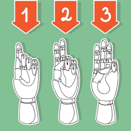 Hand drawn set of hands for infographicsのイラスト素材
