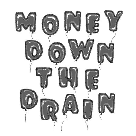 Inscription in the form of balloons airのイラスト素材