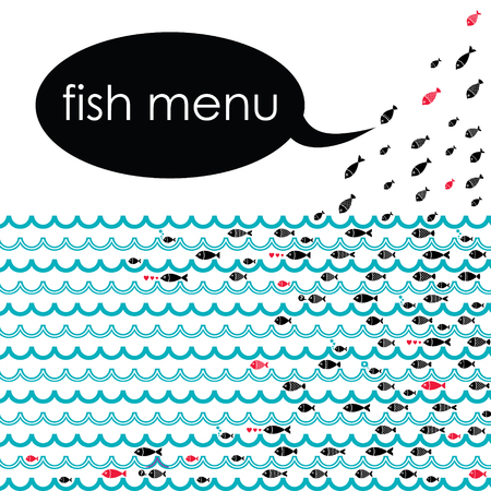 Ideal vector background for the menu of your fish restaurants.のイラスト素材
