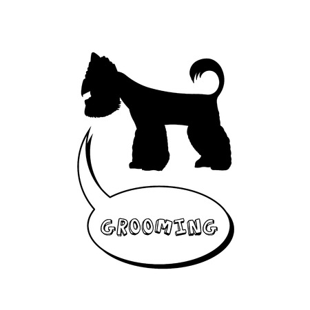 Version of the advertisement for a hairdresser\'s salon for pets. Vector, easy recolor.のイラスト素材