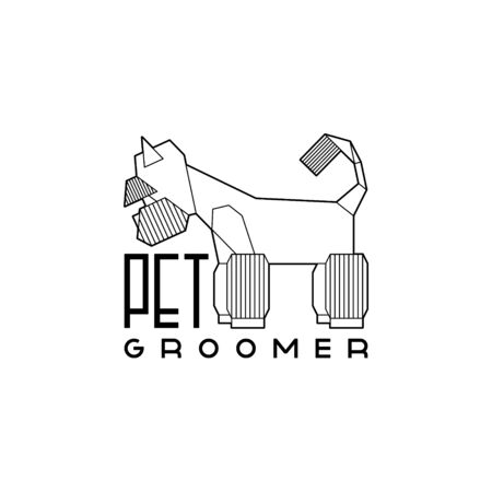 Version  or advertisement for a hairdresser\'s salon for pets. Vector, easy recolor.のイラスト素材