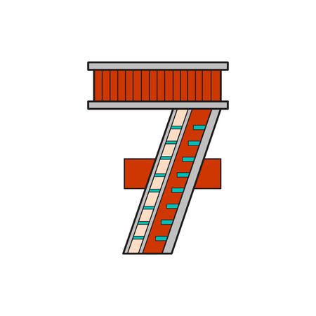 vector illustration letter of the alphabet drawn in the form of a house. The letters of the alphabet to teach children reading.のイラスト素材