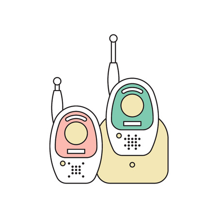 Vector baby monitor. Flat vector baby monitor icon. Baby phone.のイラスト素材