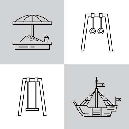 Baby swings outdoor childrens Playground. swing which can be put in the yard.のイラスト素材