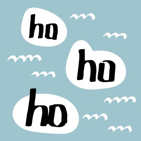 The inscription ho ho ho hand-written on a blue backgroundのイラスト素材