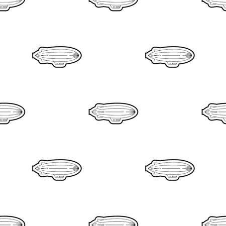 Pattern in a linear style with the image of a balloon, airship. Black and white images repeating pattern of the aircraftのイラスト素材