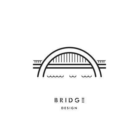 Logo vector arched bridge isolated on white backgroundの写真素材