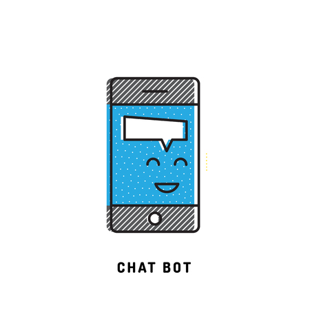 Icon chatbot, robot for automated social networking and mobile applications. Avatar technical support.のイラスト素材