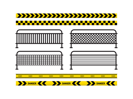 Yellow with black line and danger tapesのイラスト素材