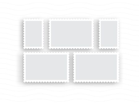 A set of postage stamps setのイラスト素材