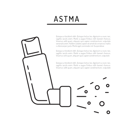 Inhaler of Asthma vector banner template on medical theme with place for textのイラスト素材
