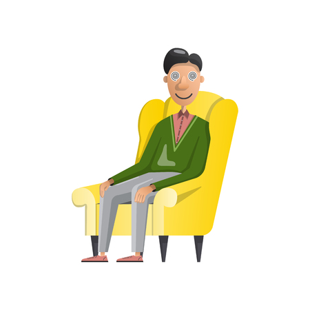 Vector illustration of a man under hypnosisのイラスト素材