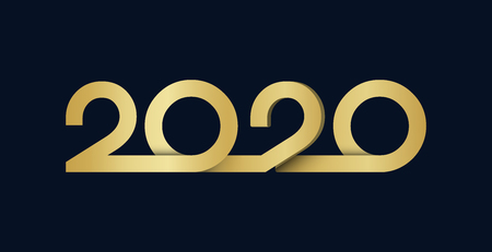 Happy New Year 2020 logo text design letters