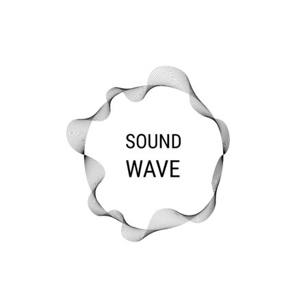 Music poster. Vector abstract background with dynamic sound waves, line and particles. Illustration suitable for design. Sound circle wave. Abstract music ripple, audio amplitude waves flux vectorのイラスト素材
