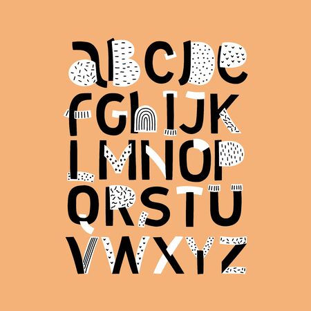 creative vector abc alphabet minimal hand drawnのイラスト素材