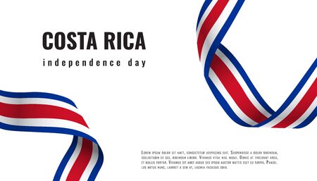 Costa Rica Independence Day ribbon banner vectorのイラスト素材